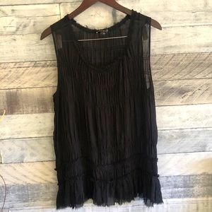 THEORY Black Sleeveless Silk Top